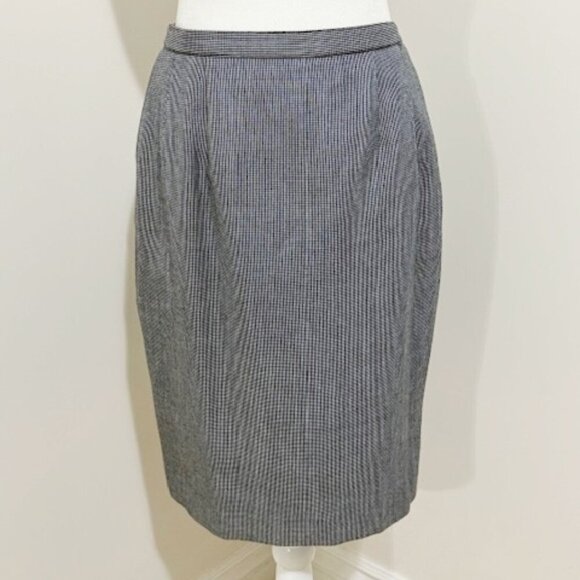 John Meyer of Norwich Blue White 2Pc Jacket Skirt Suit Set Mini Houndstooth 10P - Picture 5 of 8